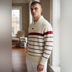 Hope and Henry Cozy Shawl Collar Striped Sweater in size Boys Xlg new with tags